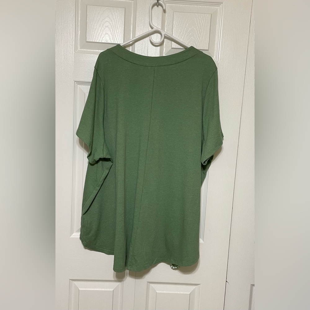 Lane Bryant Green Boxy Short Sleeve Tee - Picture 4 of 10